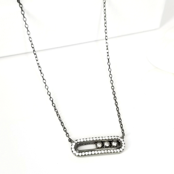 SueSUe Jewelry - NEW Sterling Silver Pave CZ Choker Necklace NWT